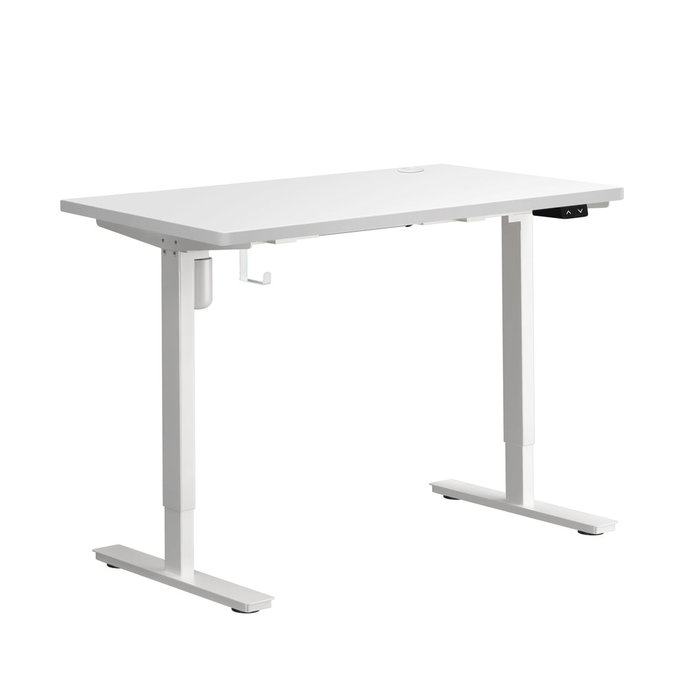 Oikiture Electric Standing Desk Single Motor White&Walnut 120cm