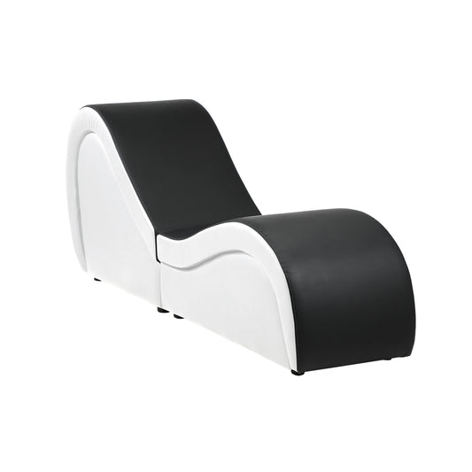 Oikiture Tantra Sofa Love Seat Chaise Lounge Couples Yoga Bed BK&WH