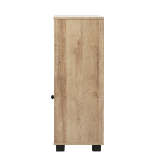 Oikiture Shoes Storage Cabinet 2 Doors Brown Set of 2