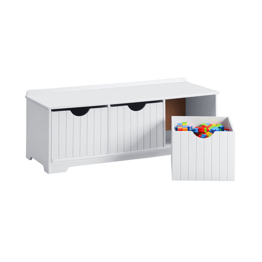 Oikiture Kids Toy Storage Box Organiser Seating Bench