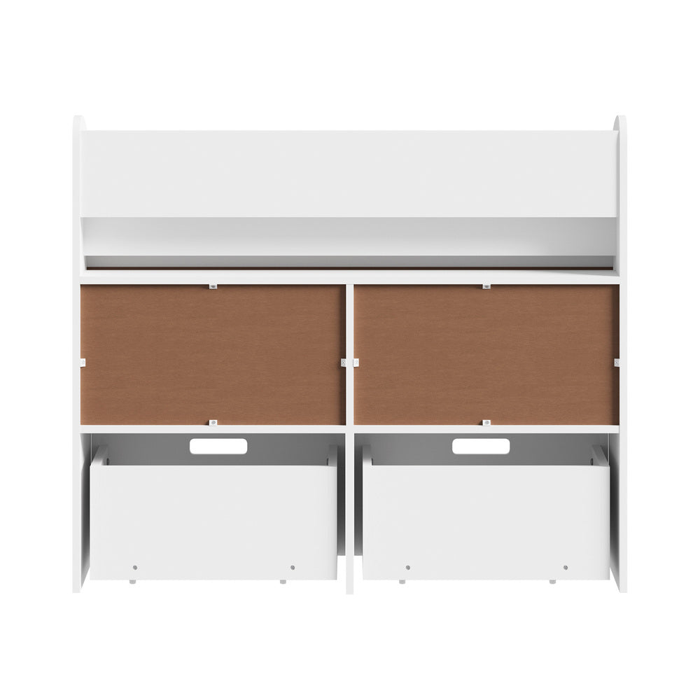 Oikiture Kids Bookshelf Toy Storage Box Organiser Display Shelf White