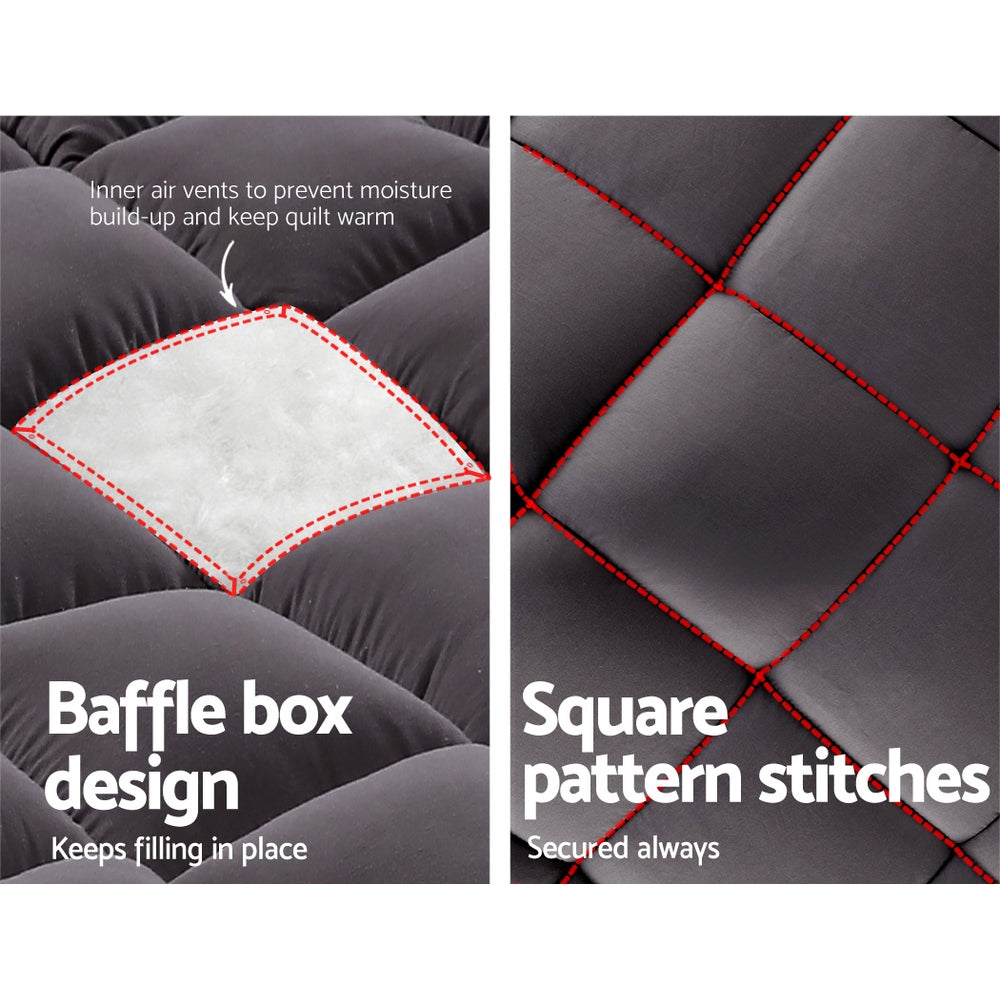 Giselle Bedding Mattress Topper Pillowtop Bamboo Charcoal