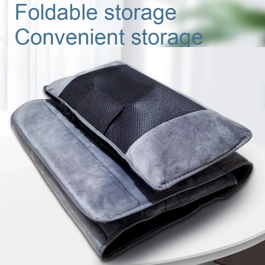 10 Vibrating Motors Massage Mat Full Body Heated Mattress Pillow Pain Relief