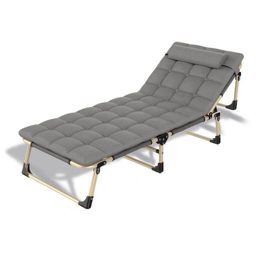 KILIROO Adjustable Portable Folding Bed with Mattress and Headrest