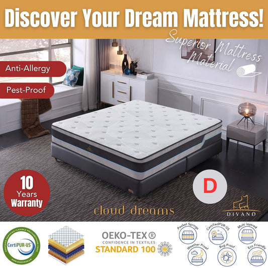 Cloud Dreams Pocket Spring Luxury Plush Top 28cm Mattress