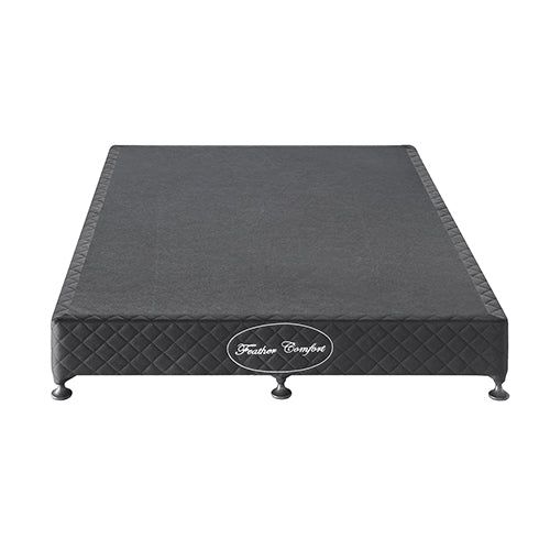 Mattress Base Ensemble Solid Wooden Slat in Charcoal with Removable Cover
