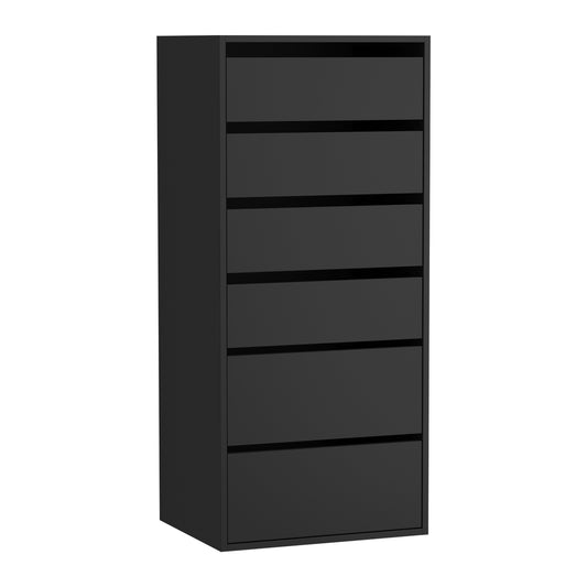 Oikiture Wardrobe Shelf Unit 6 Chest of Drawers Black