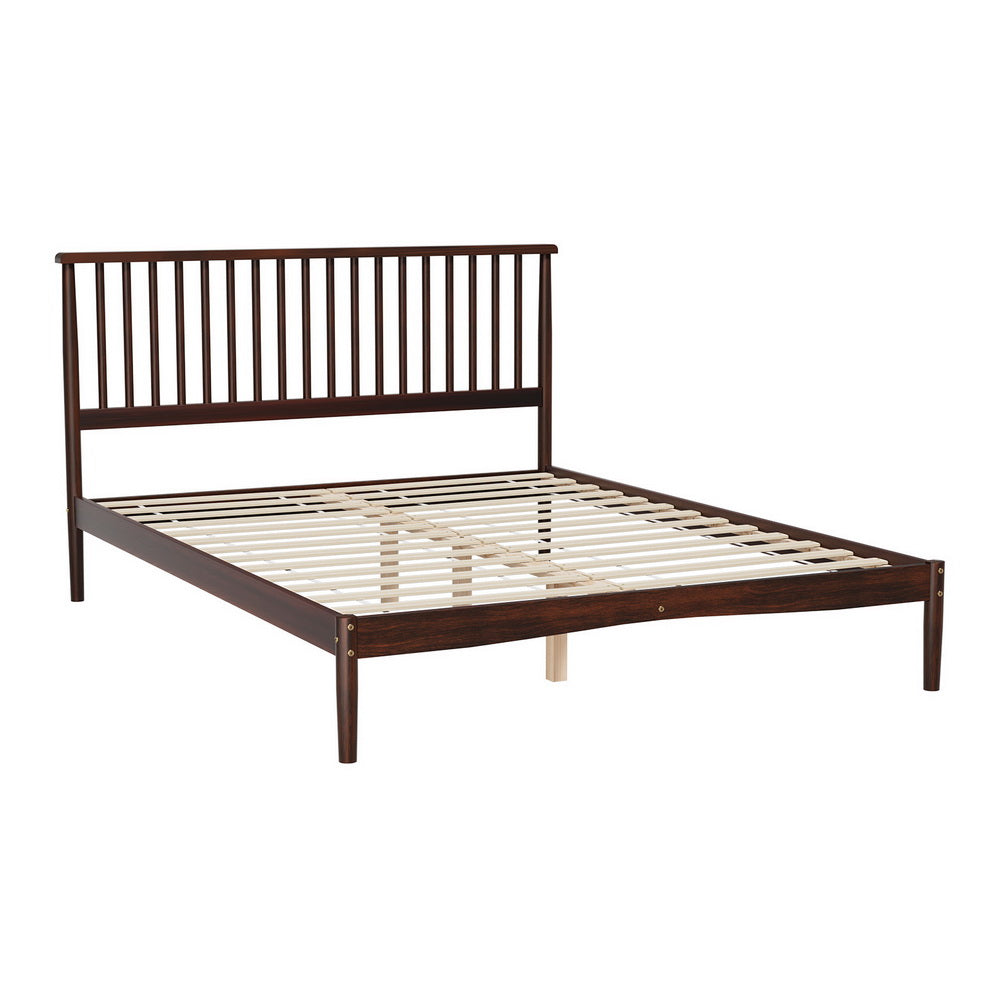 Artiss Bed Frame Wooden Base Mattress Platform Timber Walnut VISE
