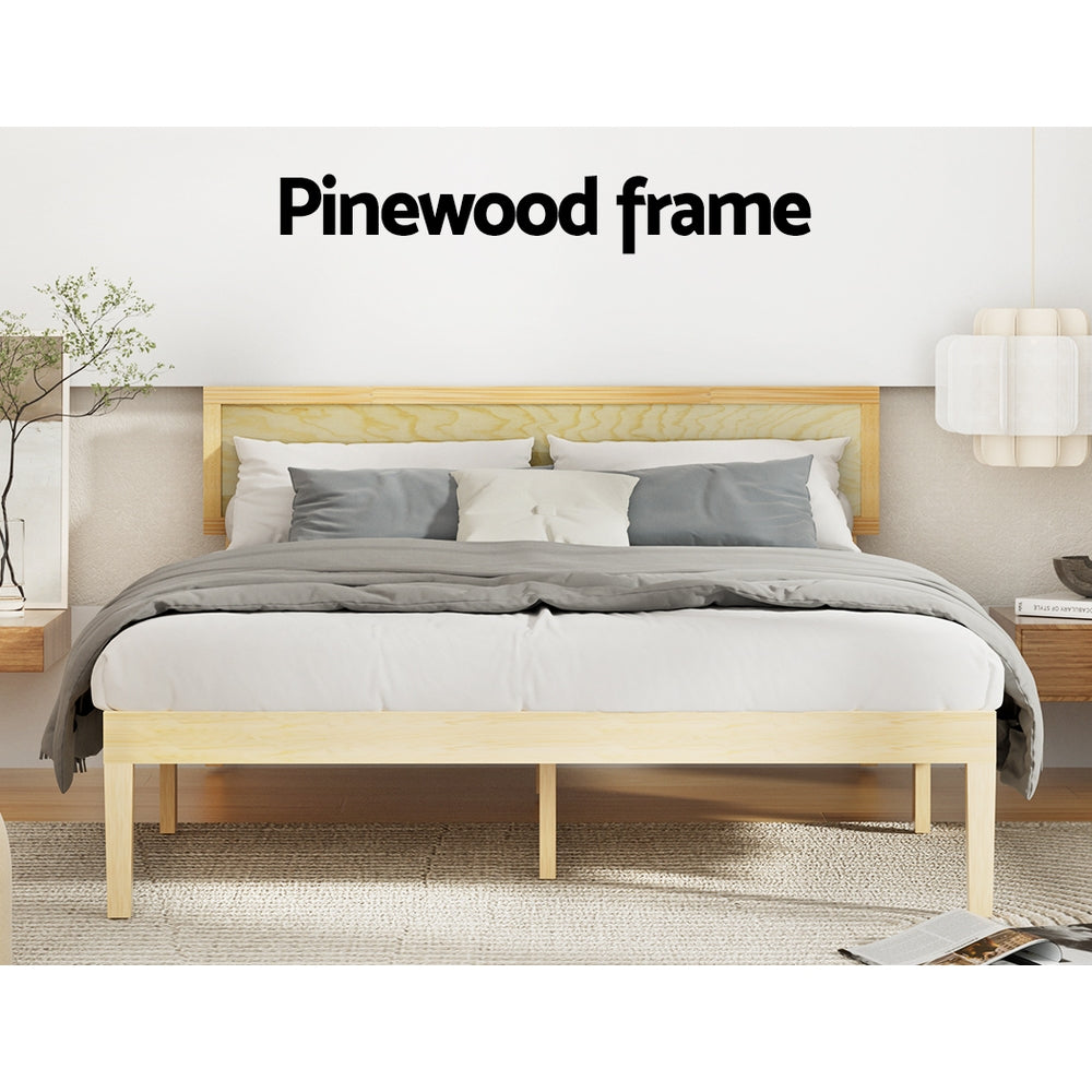 Artiss Bed Frame Wooden Base Mattress Platform Timber Pine YUMI