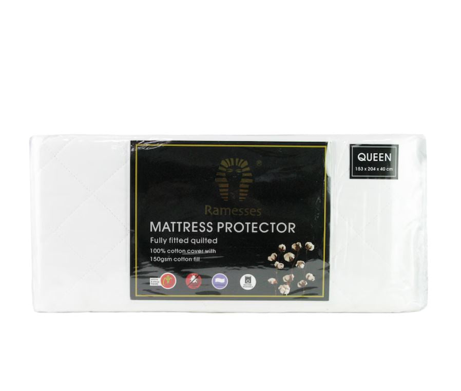 Ramesses Egyptian Cotton Cover And Fill Fitted Mattress Protector