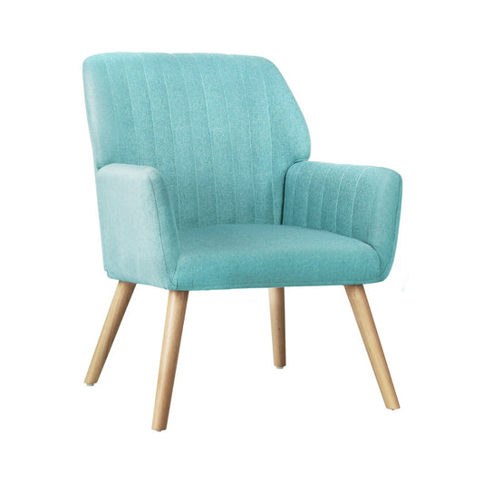 Oikiture Armchair Fabric Couches Blue