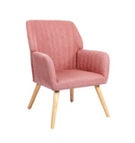 Oikiture Armchair Lounge Sofa Chair Fabric Couches Pink