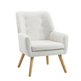Oikiture Armchair Sherpa White