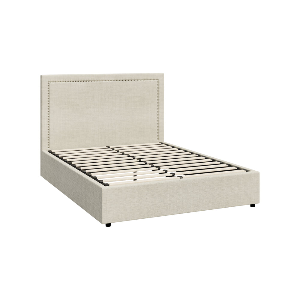 Oikiture Bed Frame Double Size Gas Lift Base Storage ADI