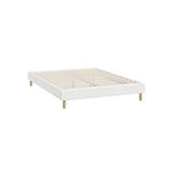 Oikiture Bed Frame Double Size Bed Base White Boucle