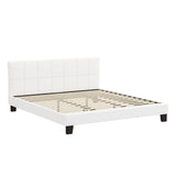 Oikiture Bed Frame King Size Base White Boucle TOFU