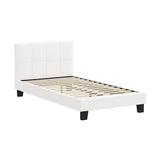 Oikiture Bed Frame King Single Base White Boucle TOFU
