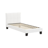 Oikiture Bed Frame Single Size Base White Boucle TOFU
