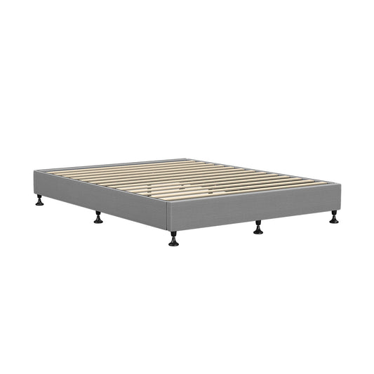 Oikiture Bed Frame Queen Size Fabric Grey