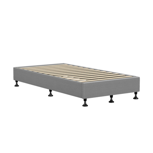 Oikiture Bed Frame Single Size Fabric Grey