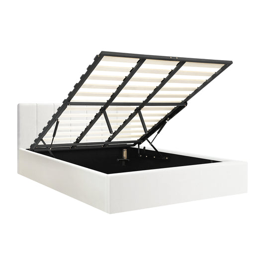 Oikiture Bed Frame King Size Gas Lift Base PU Leather ZOE