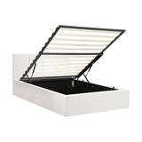 Oikiture Bed Frame Single Size Gas Lift Base PU Leather ZOE