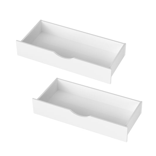 Oikiture 2x Storage Drawers Timber Trundle White