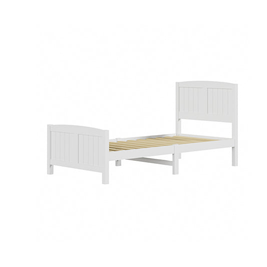 Oikiture Bed Frame Singe Size Timber Platform White