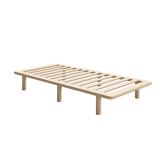 Oikiture Bed Frame Single Size Wooden Bed Base