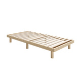 Oikiture Bed Frame Single Size Bed Base Solid Wood Slats