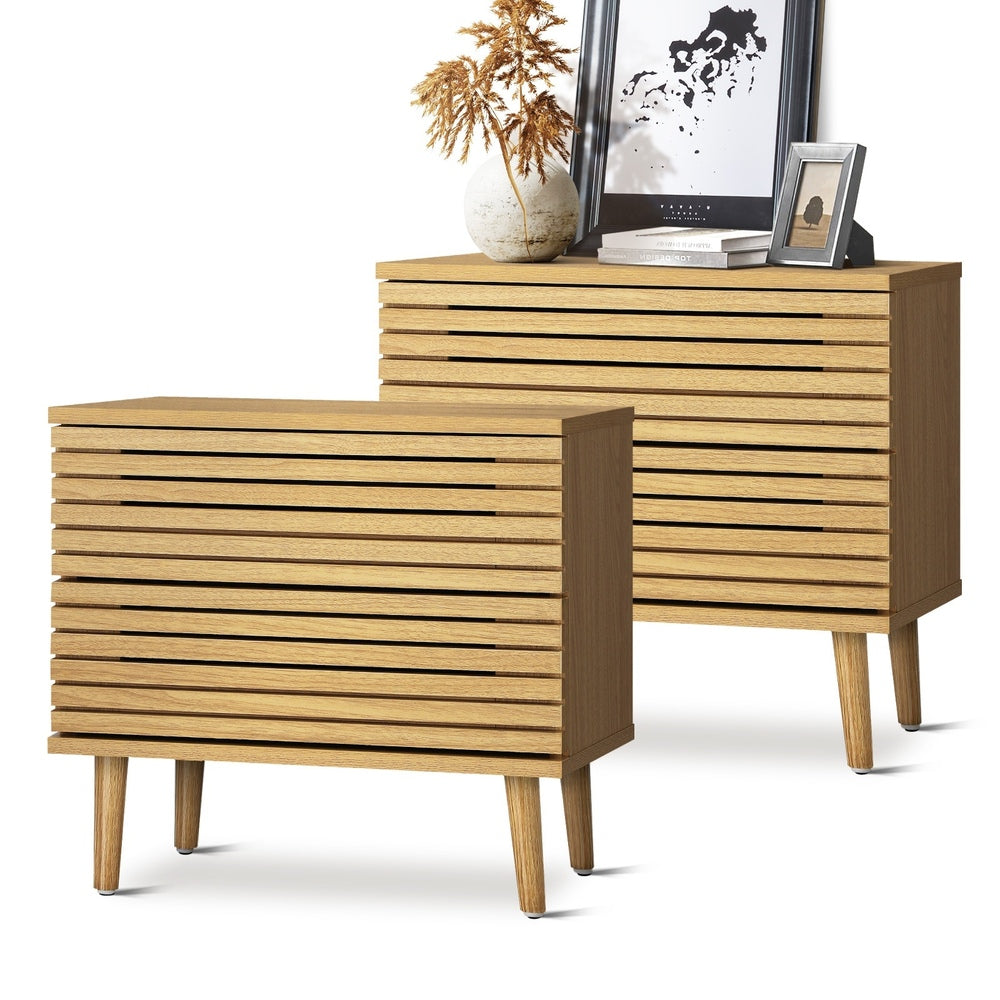 Oikiture Bedside Tables Set of 2 Nightstand