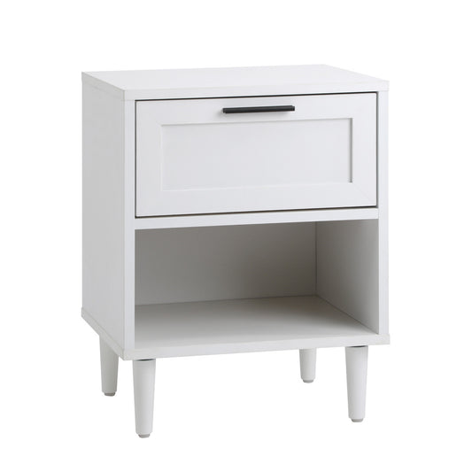 Oikiture Bedside Table Nightstand Bedroom Storage Cabinet White