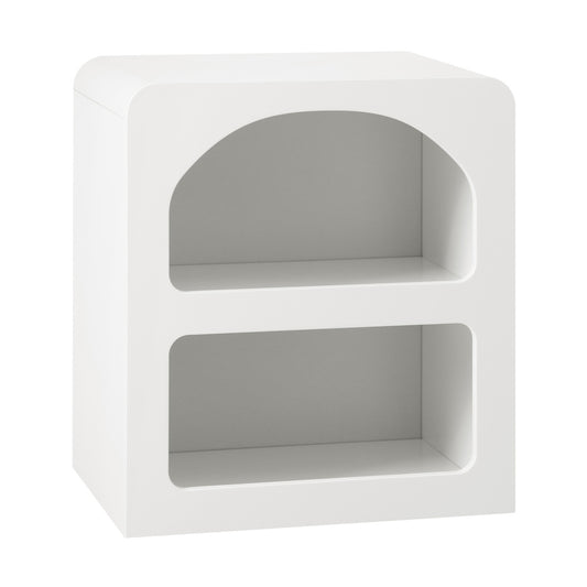 Oikiture Bedside Table Open Shelf White