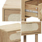 Oikiture Bedside Table 2 Drawers Rattan Natural