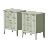 Oikiture Bedside Tables Set of 2 Side End Nightstand Green
