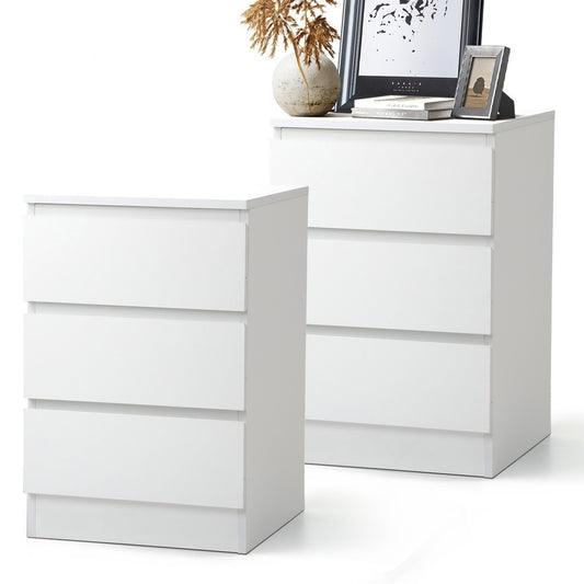 Oikiture Bedside Tables Set of 2 Side Table Nightstand White