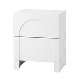 Oikiture Bedside Table 2 Drawers Side Table White