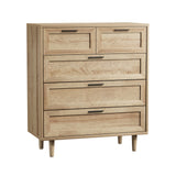 Oikiture 5 Chest of Drawers Dresser Tallboy Natural