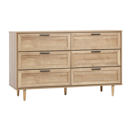 Oikiture 6 Chest of Drawers Dresser Tallboy Natural