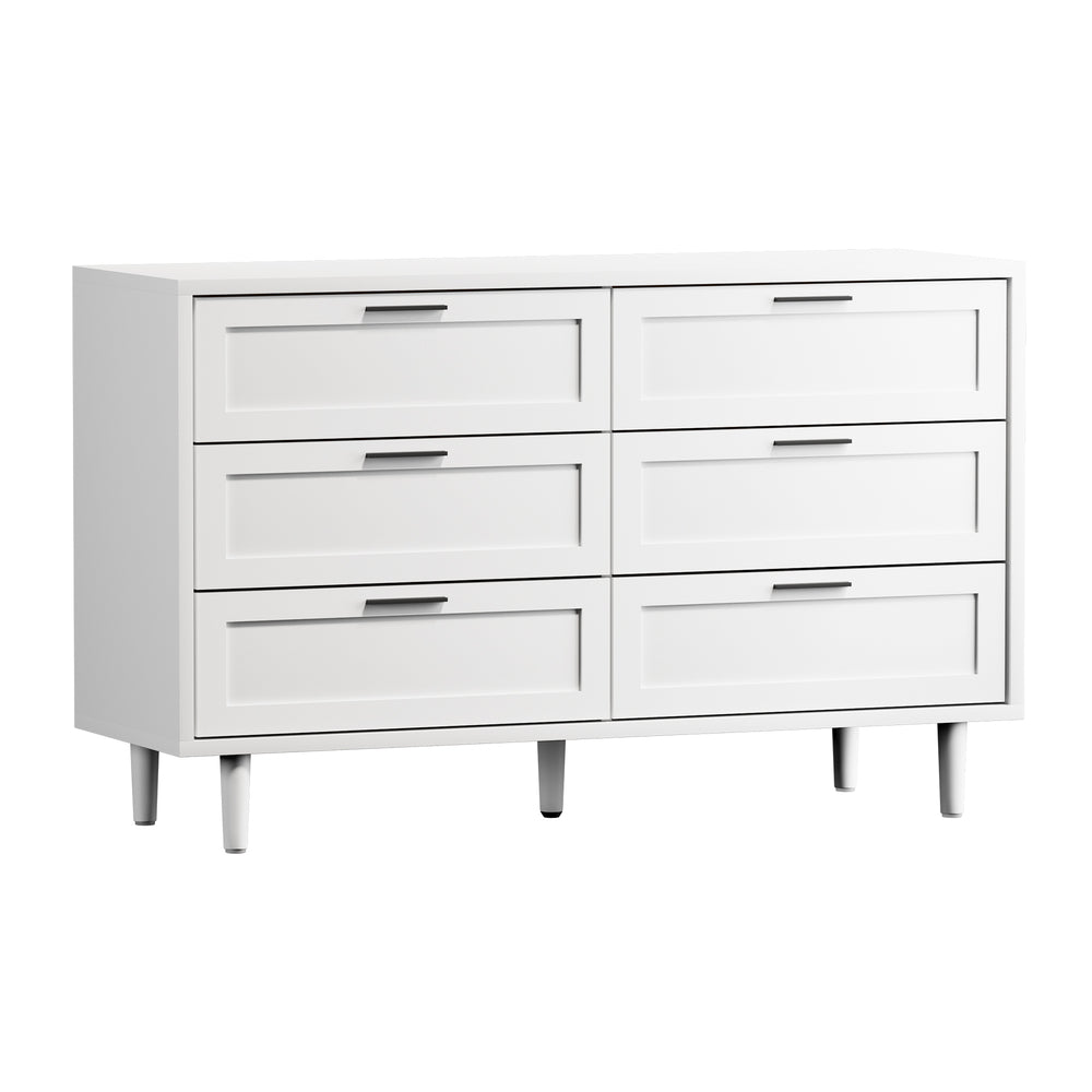 Oikiture 6 Chest of Drawers Dresser Tallboy White