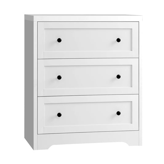 Oikiture 3 Chest of Drawers Hamptons Furniture White