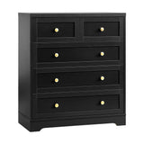 Oikiture Chest of Drawers with 5 Drawers Black