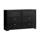 Oikiture 6 Chest of Drawers and Bedside Table Hamptons Furniture Set Black