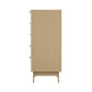 Oikiture 5 Chest of Drawers Dressers Tallboy Stripe Natural