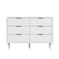 Oikiture 6 Chest of Drawers Dressers Lowboy Stripe White