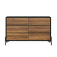 Oikiture 6 Chest of Drawers Cabinet Dresser Table Lowboy Walnut