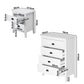 Oikiture 4 Chest of Drawers and 2 Bedside Tables Vintage Bedroom Set White