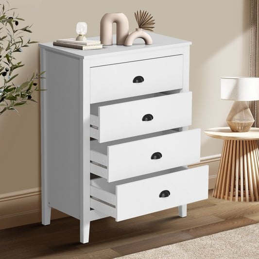 Oikiture 4 Chest of Drawers and 2 Bedside Tables Vintage Bedroom Set White