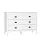Oikiture 6 Chest of Drawers and 2 Bedside Tables Vintage Bedroom Set White