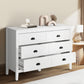 Oikiture 6 Chest of Drawers and 2 Bedside Tables Vintage Bedroom Set White